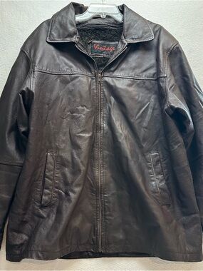 Vintage Leather Dark Brown Leather Men's Jacket